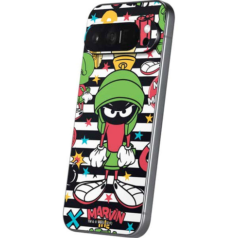 Looney Tunes Marvin the Martian Striped Patches Pixel 9 Pro XL Skin